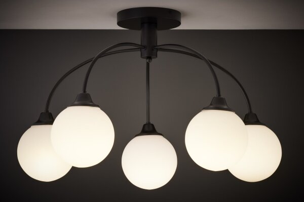 Jupiter 2169 - Lampadario a plafone NOLA 5xE27/15W/230V nero