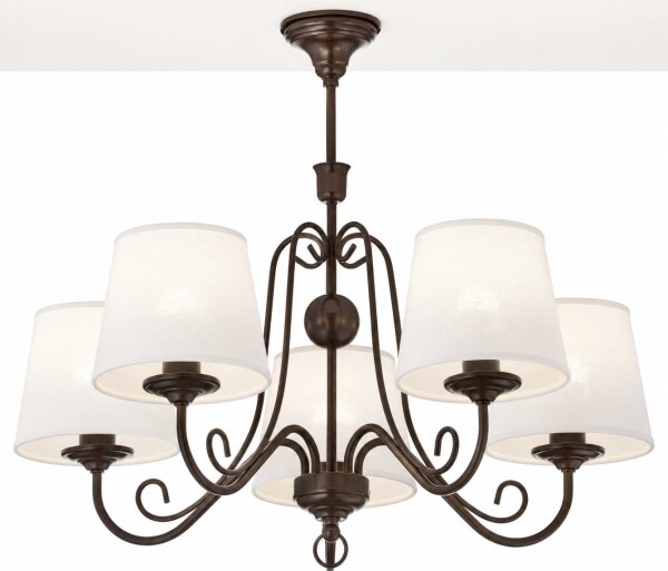 Jupiter 2187 - Lampadario a stelo ARKADA 5xE27/15W/230V nero/bianco