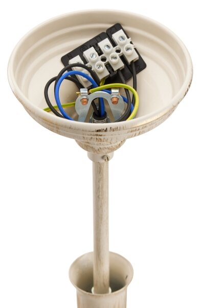 Jupiter 2186 - Lampadario a stelo ARKADA 5xE27/15W/230V beige/bianco/patina