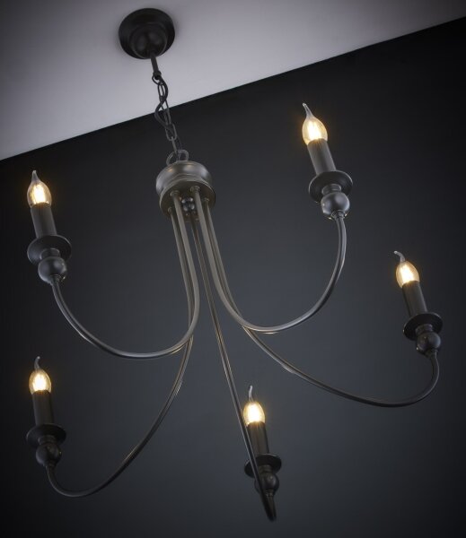 Jupiter 2172 - Lampadario a catena WERONA 5xE14/11W/230V nero