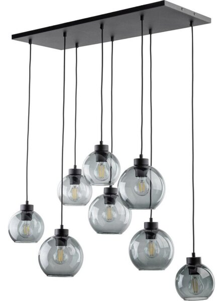 BRILAGI - Lampadario a cavo QUADRA 8xE27/60W/230V nero/grigio fumé