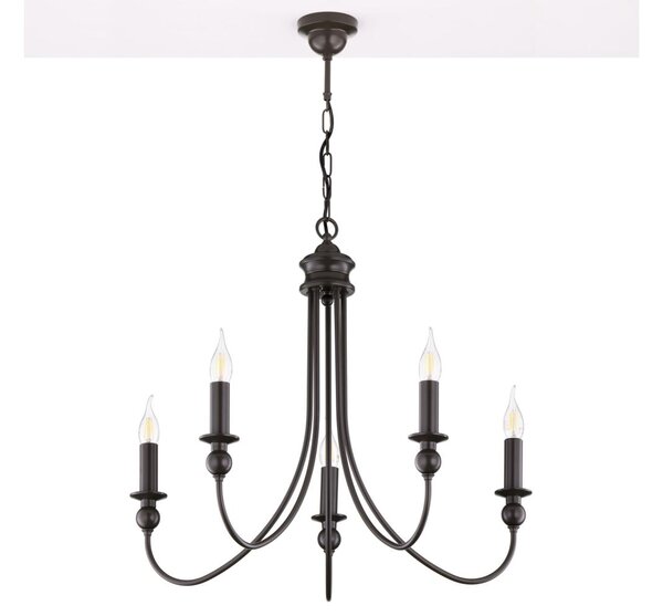 Jupiter 2172 - Lampadario a catena WERONA 5xE14/11W/230V nero