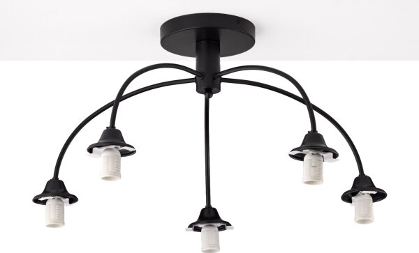 Jupiter 2169 - Lampadario a plafone NOLA 5xE27/15W/230V nero