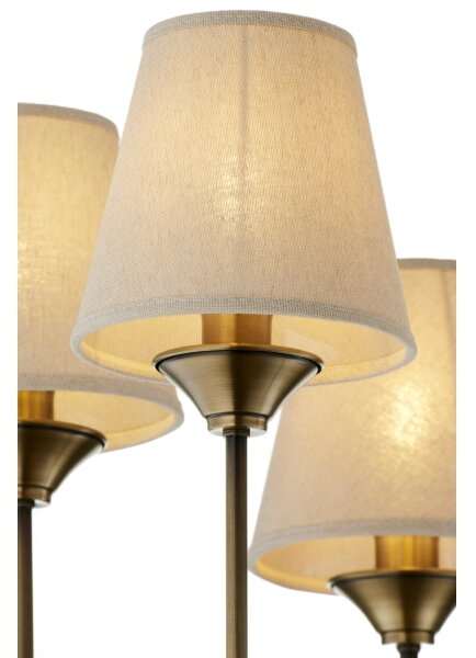 Jupiter 2167 - Lampadario con asta TILIA 6xE14/11W/230V bronzo/beige