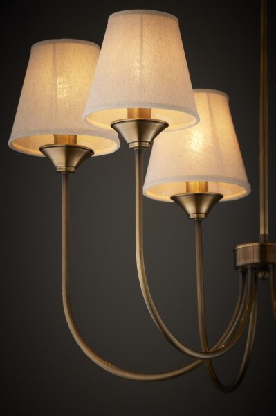 Jupiter 2167 - Lampadario con asta TILIA 6xE14/11W/230V bronzo/beige