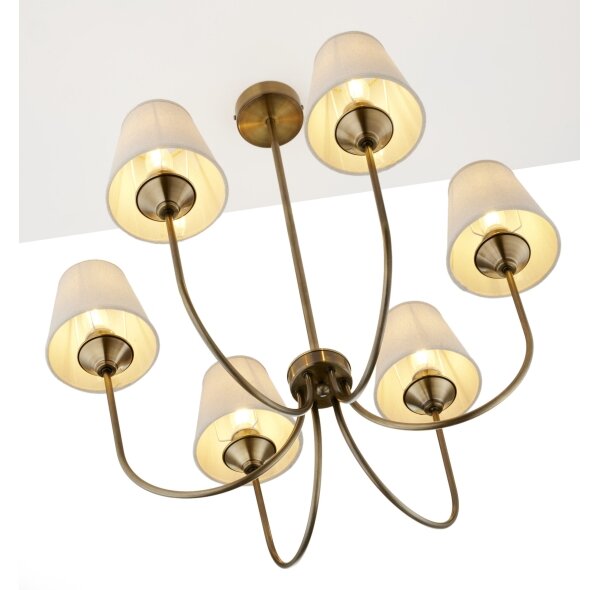 Jupiter 2167 - Lampadario con asta TILIA 6xE14/11W/230V bronzo/beige