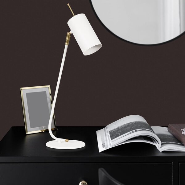 Lampada da tavolo bianca con paralume in metallo (altezza totale 55 cm) Sivani – Opviq lights