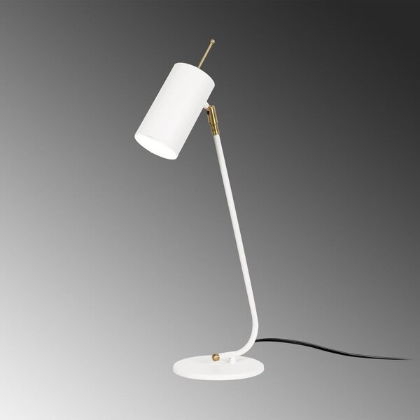 Lampada da tavolo bianca con paralume in metallo (altezza totale 55 cm) Sivani – Opviq lights