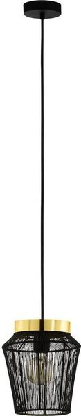 ESCANDIDOS lampada a sospensione lampada a sospensione - H110 x Ø22 cm - nero, ottone - 1X40W escl. - IP20