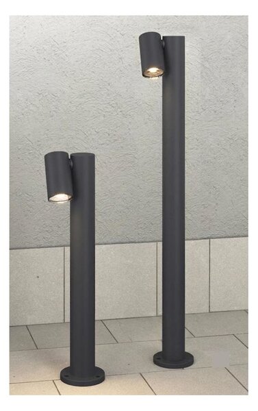 OSLO PALO DA GIARDINO CON 1 LUCE ORIENTABILE ALLUMINIO ANTRACITE IP65 LAMPADINA GU10 DESIGN MODERNO