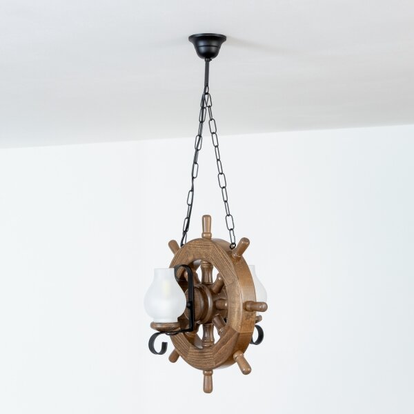Brilagi - Lampadario a sospensione con catena TIMONA 2xE14/40W/230V faggio/noce