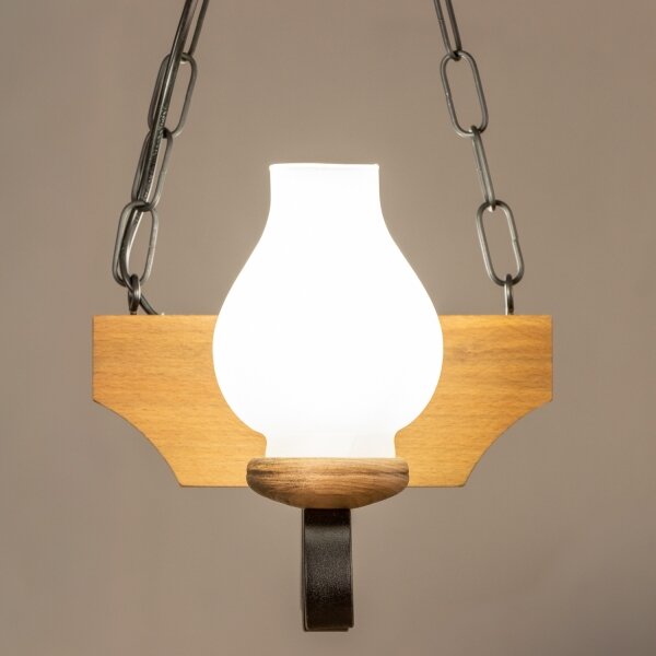 Brilagi - Lampadario a sospensione con catena QUEEN 2xE14/40W/230V faggio