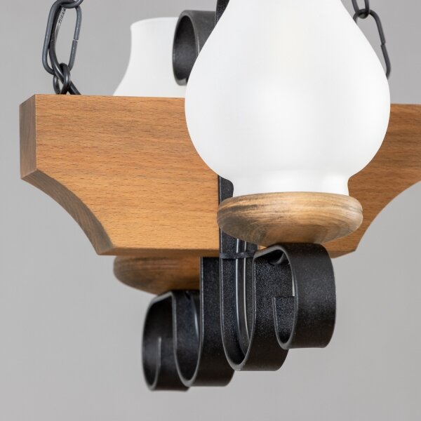 Brilagi - Lampadario a sospensione con catena QUEEN 2xE14/40W/230V faggio