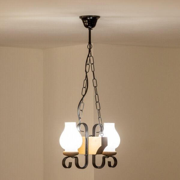 Brilagi - Lampadario a sospensione con catena QUEEN 2xE14/40W/230V faggio