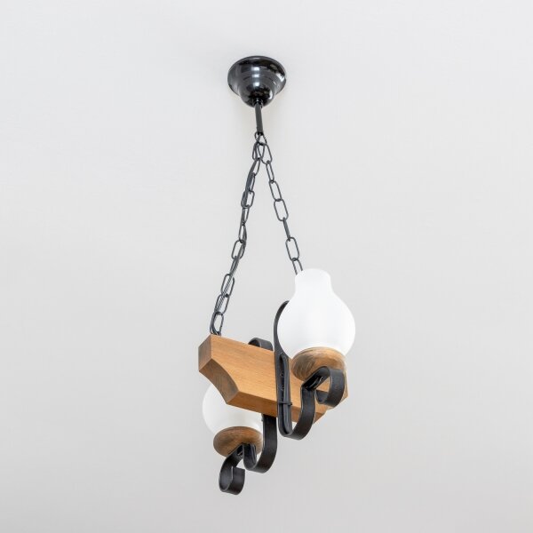 Brilagi - Lampadario a sospensione con catena QUEEN 2xE14/40W/230V faggio