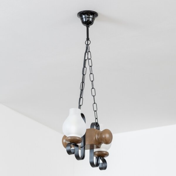 Brilagi - Lampadario a sospensione con catena RUSTIC 2xE14/40W/230V faggio/noce