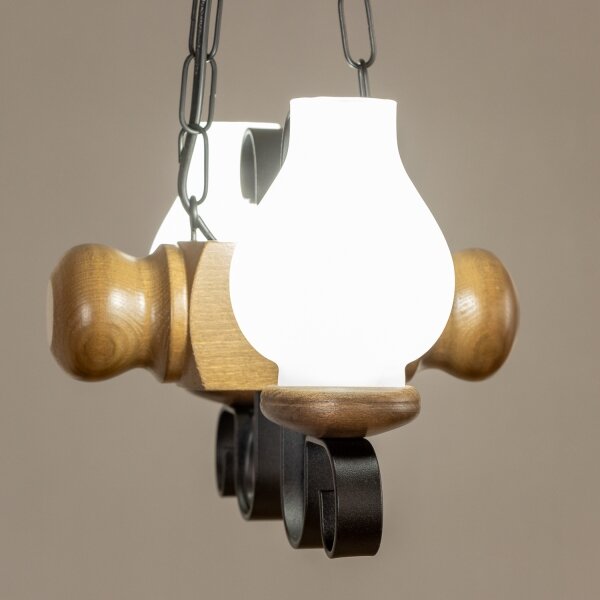 Brilagi - Lampadario a sospensione con catena RUSTIC 2xE14/40W/230V faggio/noce
