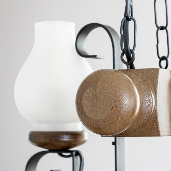 Brilagi - Lampadario a sospensione con catena RUSTIC 2xE14/40W/230V faggio/noce