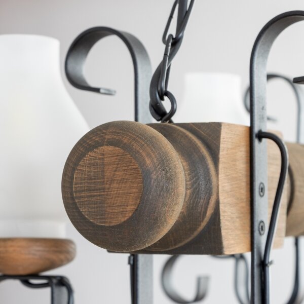 Brilagi - Lampadario a sospensione con catena RUSTIC 4xE14/40W/230V faggio