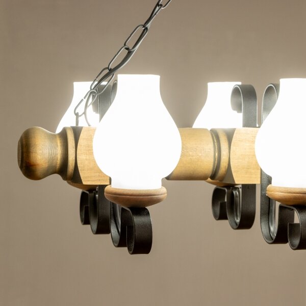 Brilagi - Lampadario a sospensione con catena RUSTIC 6xE14/40W/230V faggio