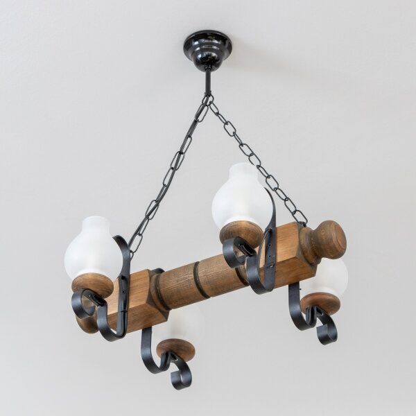 Brilagi - Lampadario a sospensione con catena RUSTIC 4xE14/40W/230V faggio