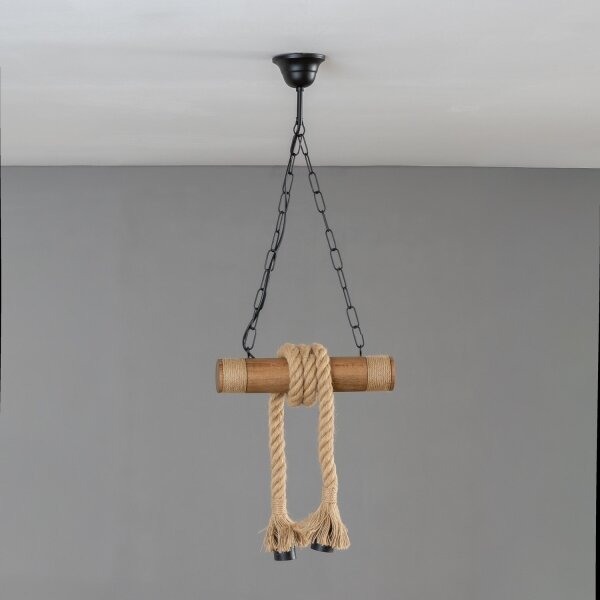 Brilagi - Lampadario a sospensione con catena KOS 2xE27/60W/230V faggio