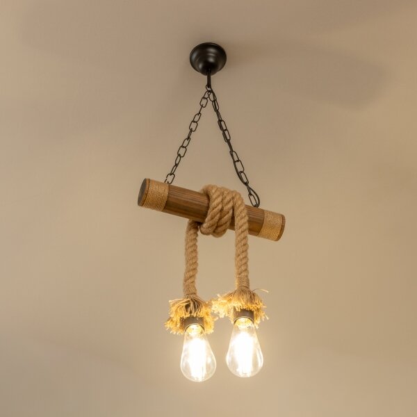 Brilagi - Lampadario a sospensione con catena KOS 2xE27/60W/230V faggio