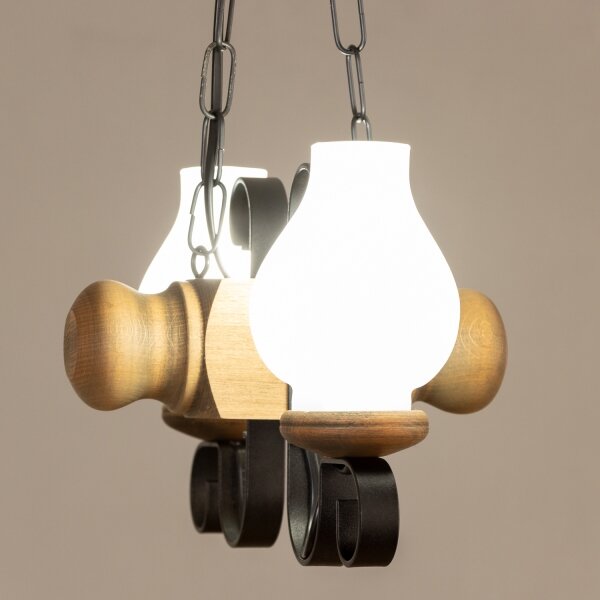 Brilagi - Lampadario a sospensione con catena RUSTIC 2xE14/40W/230V faggio