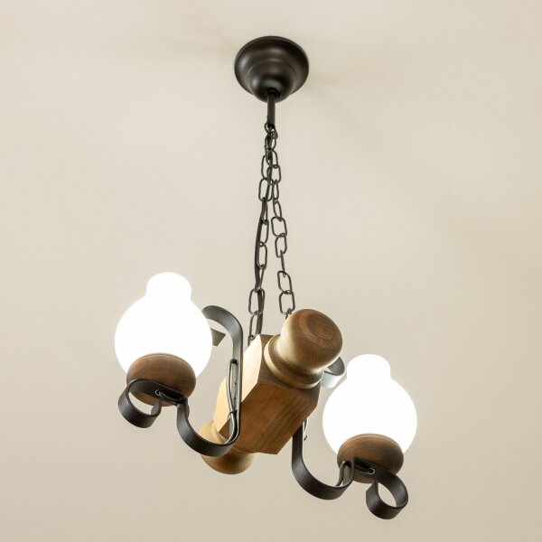 Brilagi - Lampadario a sospensione con catena RUSTIC 2xE14/40W/230V faggio