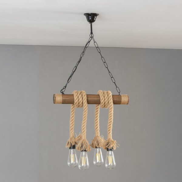 Brilagi - Lampadario a sospensione con catena KOS 4xE27/60W/230V faggio