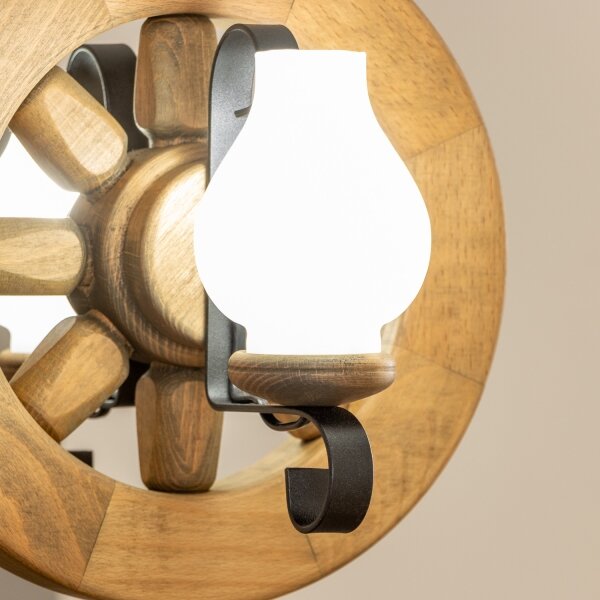 Brilagi - Lampadario a sospensione con catena ROATA 2xE14/40W/230V faggio