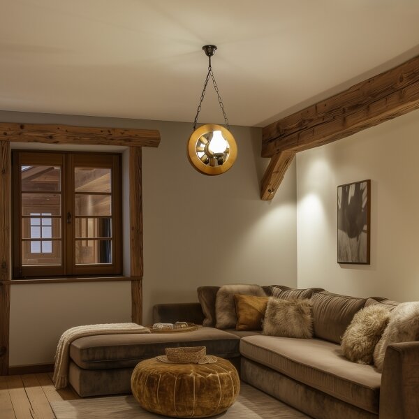 Brilagi - Lampadario a sospensione con catena ROATA 2xE14/40W/230V faggio/noce