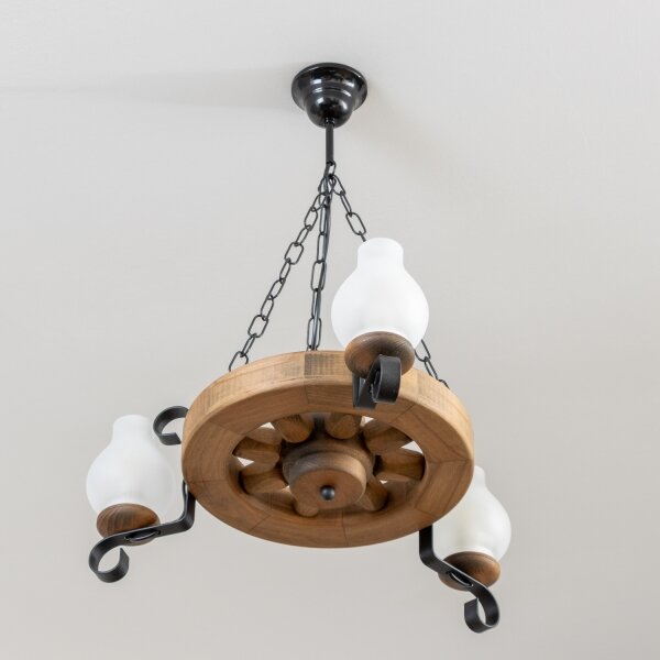Brilagi - Lampadario a sospensione con catena ROATA 3xE14/40W/230V faggio