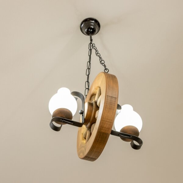 Brilagi - Lampadario a sospensione con catena ROATA 2xE14/40W/230V faggio