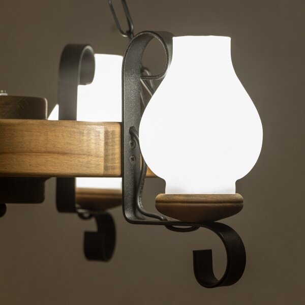 Brilagi - Lampadario a sospensione con catena ROATA 3xE14/40W/230V faggio