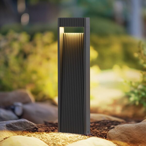 Lampioncino da giardino Tavion Lucande, Nero, Alluminio, Moderno, Lampada LED da esterni