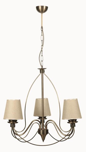 Lampadario a catena CLASSIC 3xE14/40W/230V bronzo/beige