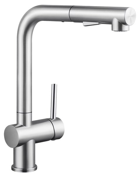Miscelatore da cucina – Rubinetto estraibile – Acciaio inossidabile 304 – 2 getti spray – Acqua calda e fredda – Comando monoleva – Orientabile – Acciaio spazzolato