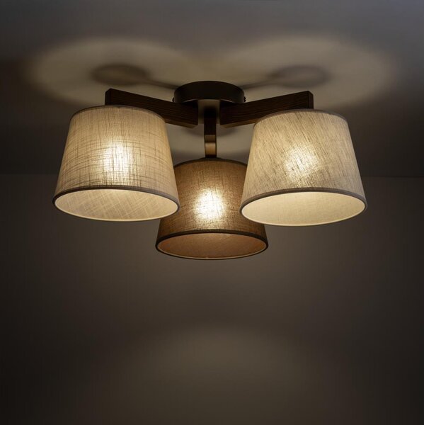 Brilagi - Lampadario da soffitto a montaggio superficiale LATTE 3xE27/15W/230V pino/mix