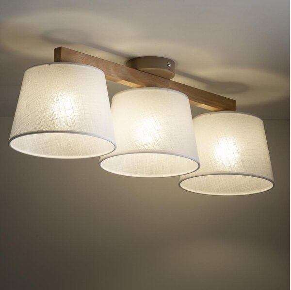 Brilagi - Lampadario da soffitto a montaggio superficiale LATTE SABIA 3xE27/15W/230V pino/bianco