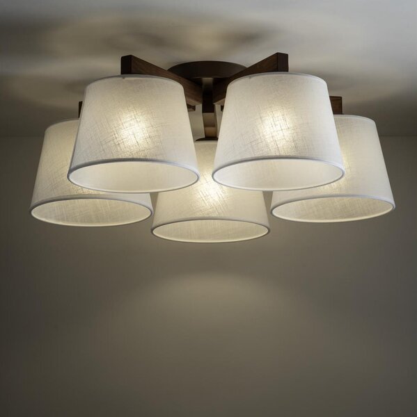 Brilagi - Plafoniera LATTE 5xE27/15W/230V pino/bianco