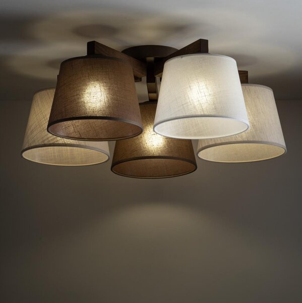 Brilagi - Lampadario a soffitto LATTE 5xE27/15W/230V pino/mix
