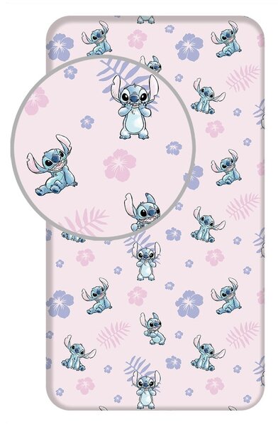 Lenzuolo con angoli per bambini in cotone per letto singolo 90x200 cm Lilo and Stitch – Jerry Fabrics