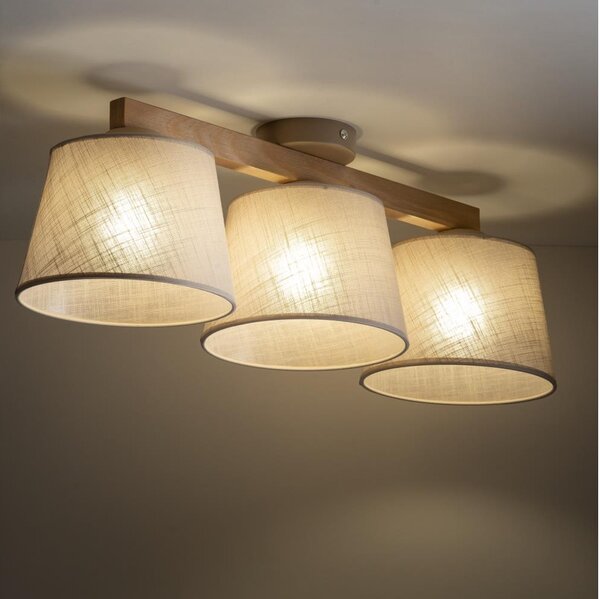 Brilagi - Lampadario a plafone LATTE SABIA 3xE27/15W/230V pino/beige