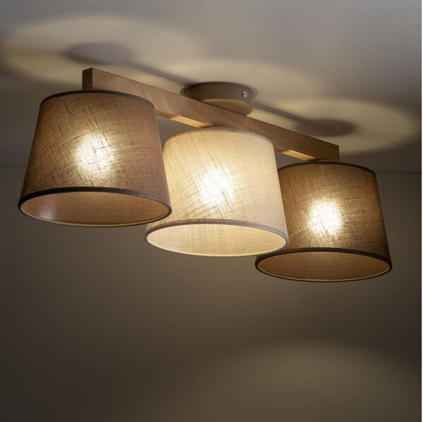Brilagi - Lampadario a plafone LATTE SABIA 3xE27/15W/230V pino/mix