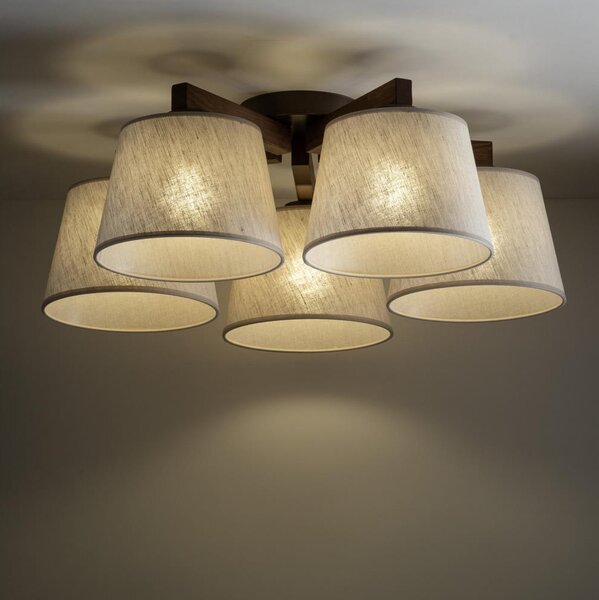 Brilagi - Plafoniera LATTE 5xE27/15W/230V pino/crema