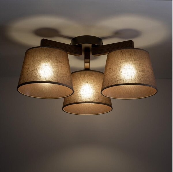 Brilagi - Lampadario a soffitto LATTE 3xE27/15W/230V pino/marrone