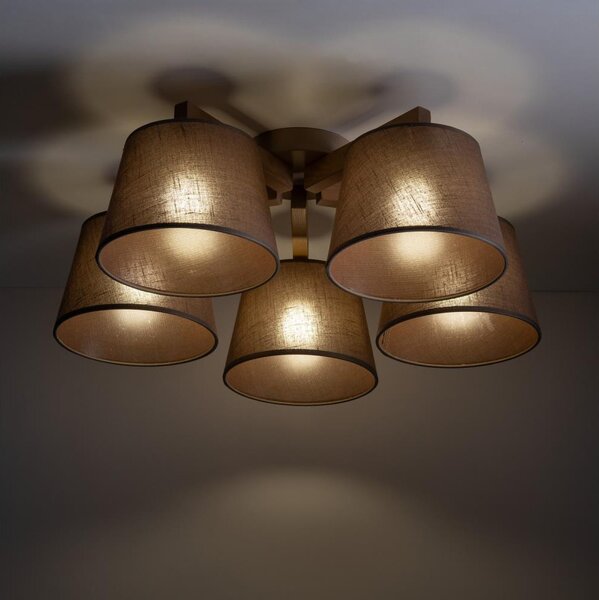 Brilagi - Lampadario a plafone LATTE SABIA 5xE27/15W/230V pino/marrone