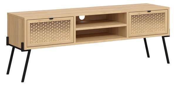 Tavolo TV in rovere colore naturale 140x51 cm Ecrin - Marckeric