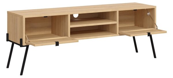 Tavolo TV in rovere colore naturale 140x51 cm Ecrin - Marckeric